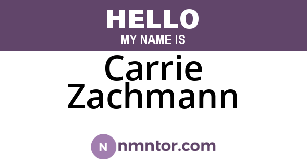 Carrie Zachmann