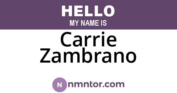 Carrie Zambrano