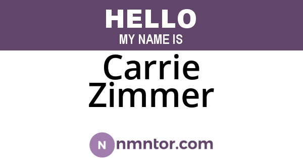 Carrie Zimmer