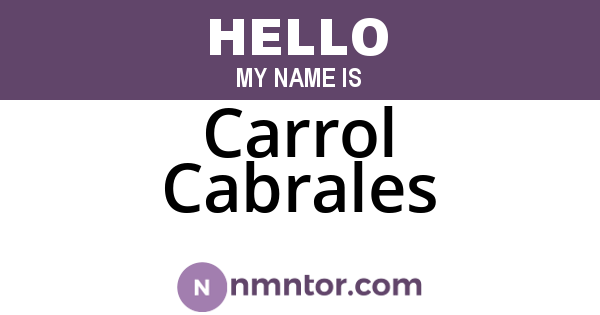 Carrol Cabrales