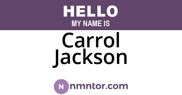 Carrol Jackson