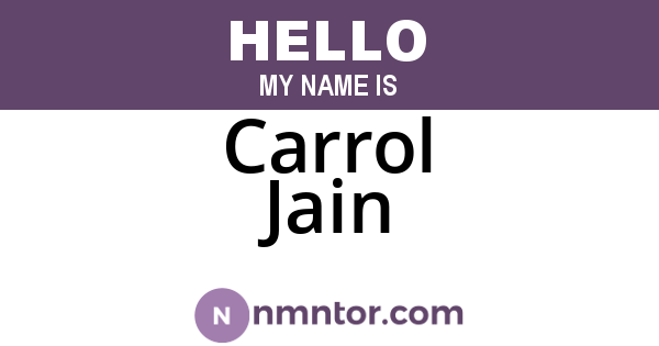 Carrol Jain