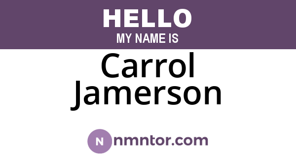 Carrol Jamerson