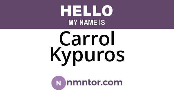 Carrol Kypuros