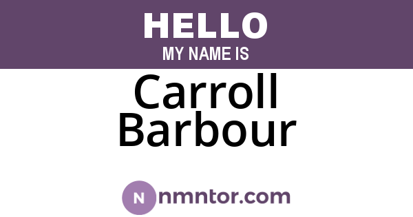 Carroll Barbour