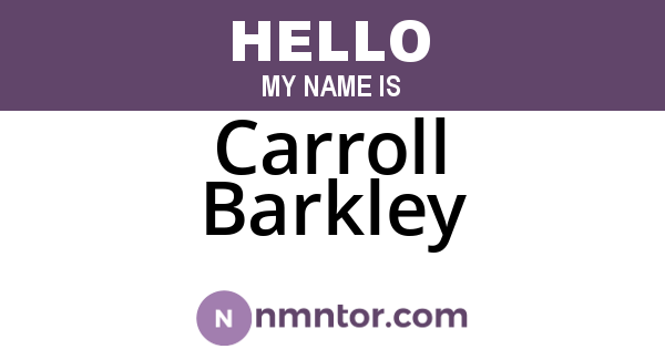 Carroll Barkley