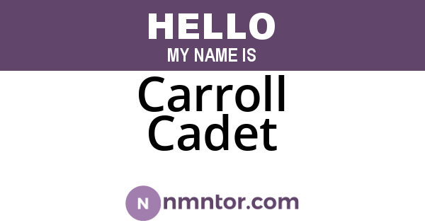Carroll Cadet