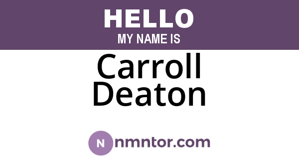 Carroll Deaton
