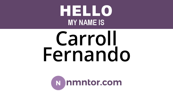 Carroll Fernando