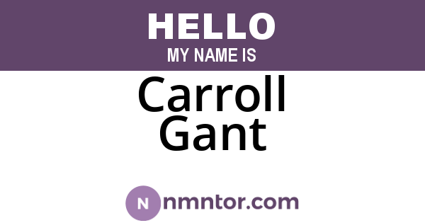 Carroll Gant