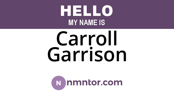 Carroll Garrison