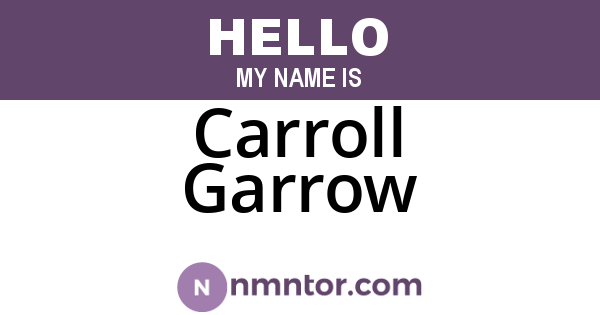 Carroll Garrow
