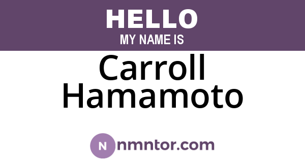 Carroll Hamamoto