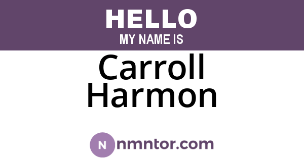 Carroll Harmon