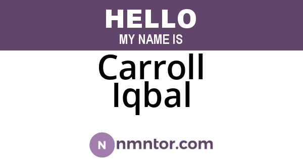 Carroll Iqbal