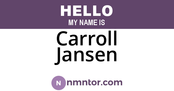Carroll Jansen