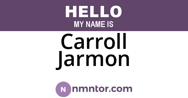 Carroll Jarmon
