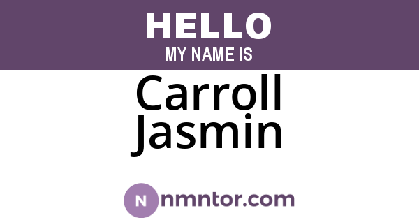 Carroll Jasmin