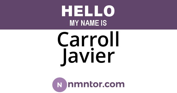 Carroll Javier