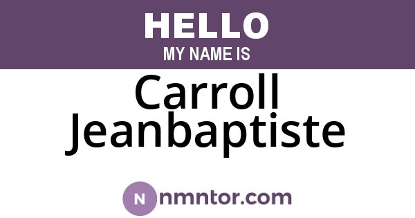 Carroll Jeanbaptiste
