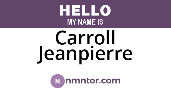 Carroll Jeanpierre