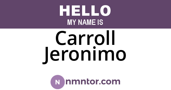 Carroll Jeronimo