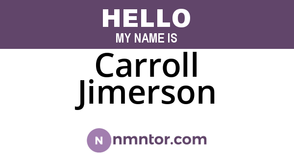 Carroll Jimerson