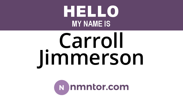 Carroll Jimmerson