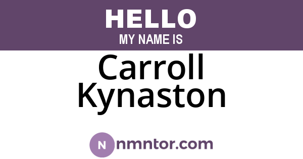 Carroll Kynaston