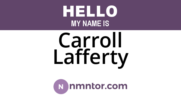 Carroll Lafferty