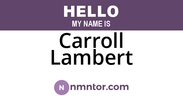 Carroll Lambert