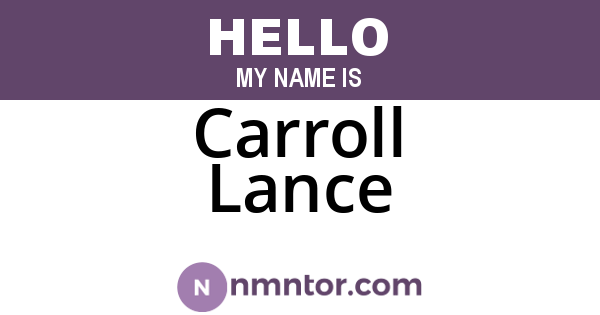 Carroll Lance