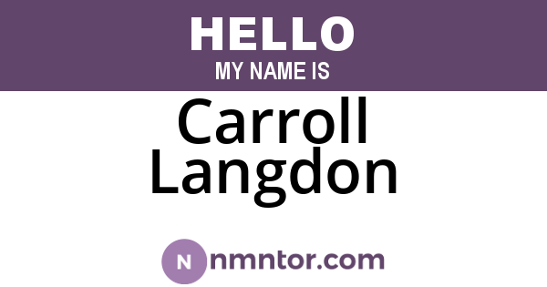 Carroll Langdon