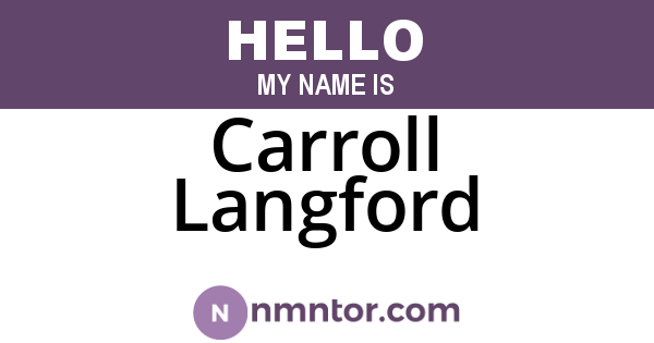 Carroll Langford