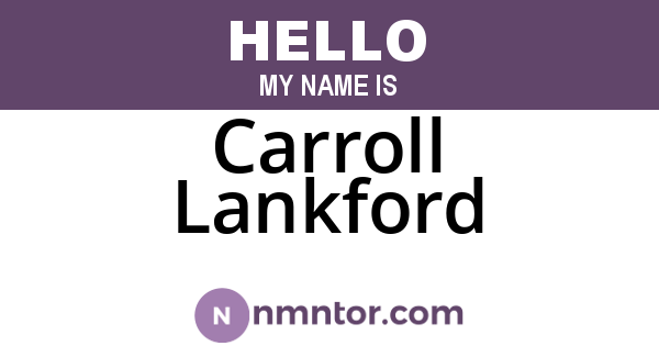 Carroll Lankford