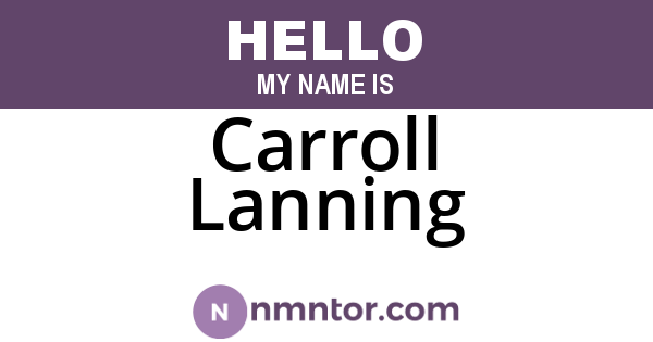 Carroll Lanning