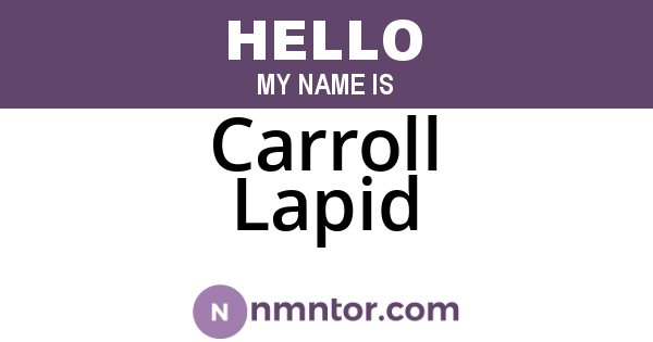 Carroll Lapid