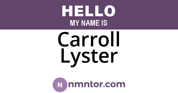 Carroll Lyster