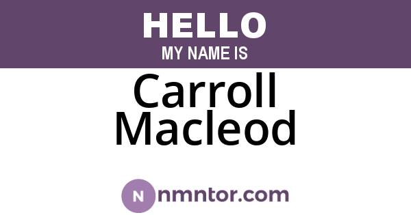 Carroll Macleod