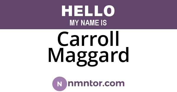Carroll Maggard