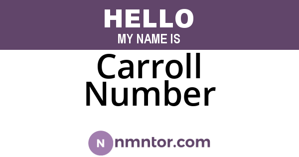 Carroll Number