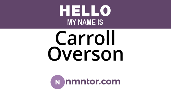 Carroll Overson