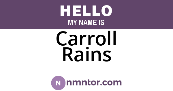Carroll Rains