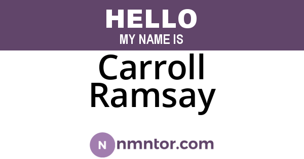 Carroll Ramsay