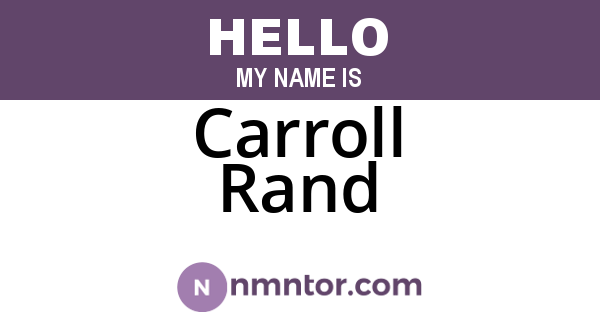 Carroll Rand