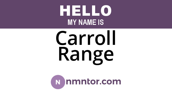 Carroll Range