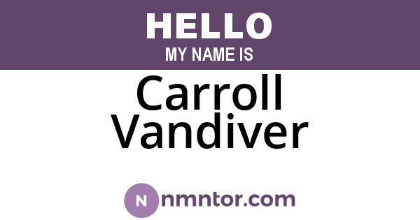 Carroll Vandiver