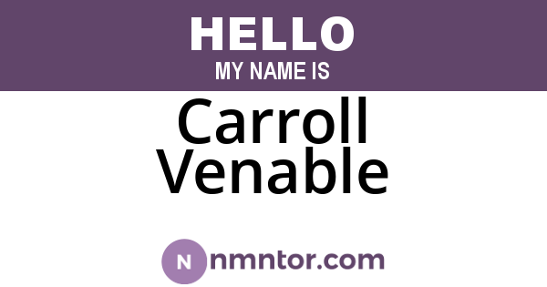 Carroll Venable