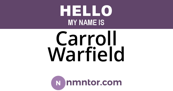 Carroll Warfield