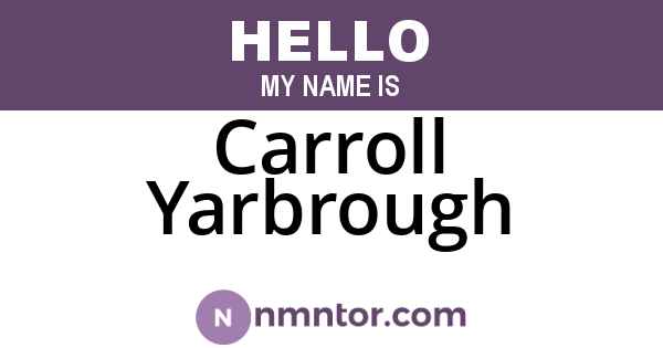 Carroll Yarbrough